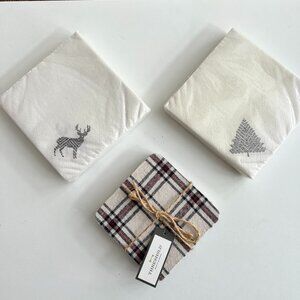 🎄 Holiday Hostess-with-the-Mostest Bundle — Coasters, Napkins & Fancy Wine Bags